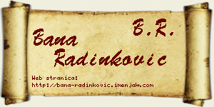 Bana Radinković vizit kartica